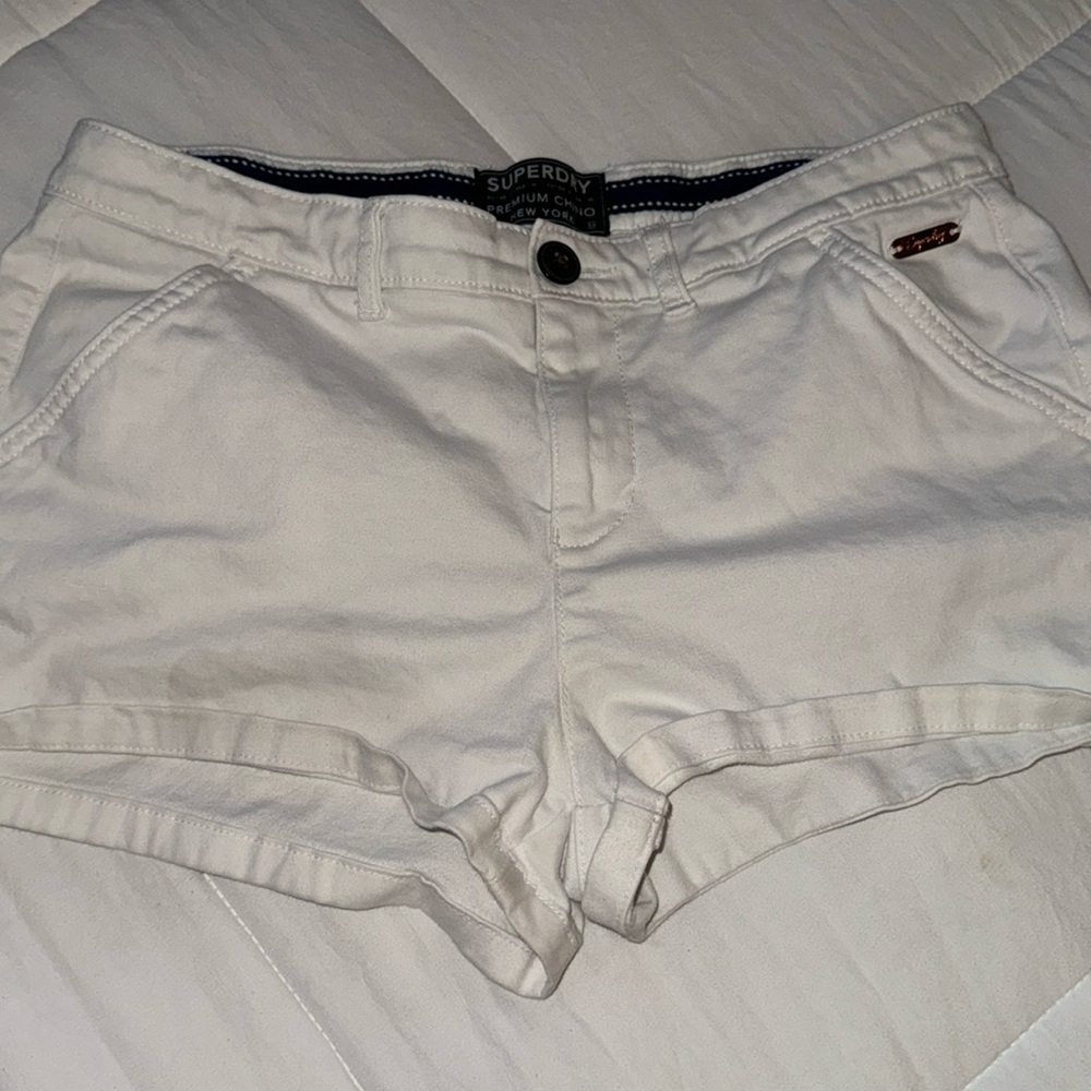 SuperDry Denim shorts/hot pants Vintage size 6 white